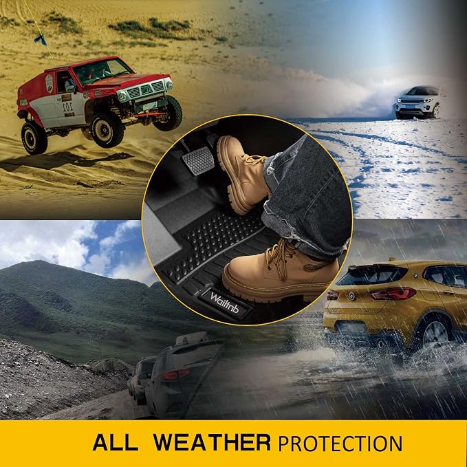 Floor Mats Custom for Ford Explorer 2015-2019 All Weather Protection TPE Waterproof Non-Slip Durable Floor Liners Fits Front& 2nd&3rd Row Full Set Black Accessories