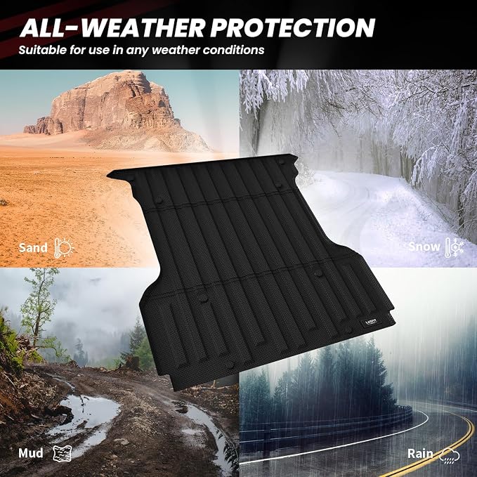 LASFIT 5.5FT Bed Mat Fit for Ford F-150 2004-2014 | Lincoln Mark LT 2006-2008 67" Truck Bed Box All Weather Protector TPE Durable Bed Liner Non-Slip Easy Clean-Not Fit for Drop in Bedlienr