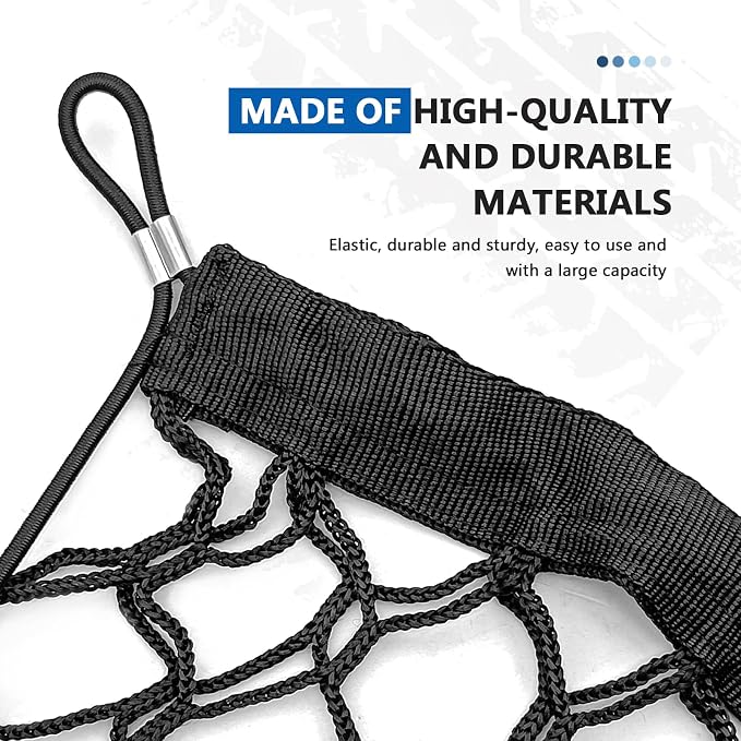 Car Rear Cargo Net Exterior Accessories, Adjustable Elastic Trunk Cargo Storage Organizer Net, Nylon Mesh Double-Layer with Hooks Compatible with Car, Trucks, SUV (39.4"x 15.7")