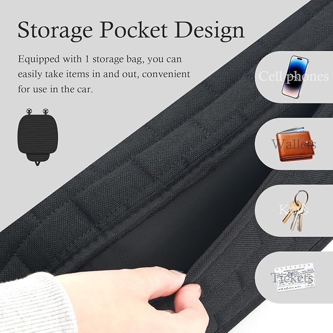 Car Seat Covers Front Seats,Non-Slip & Breathable Car Front Seat Cover with Lattice Design,Universal Bottom Seats Covers for Cars with Storage Pockets Cars Interior Accessories (Front Seat Cover)
