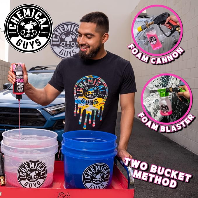 Chemical Guys, Mr. Pink Super Suds Car Wash Soap for Foam Cannons, 64 oz | Lifts road grime with a slick, high-gloss formula that rinses clean, gentle on wax, sealant and ceramic coatings