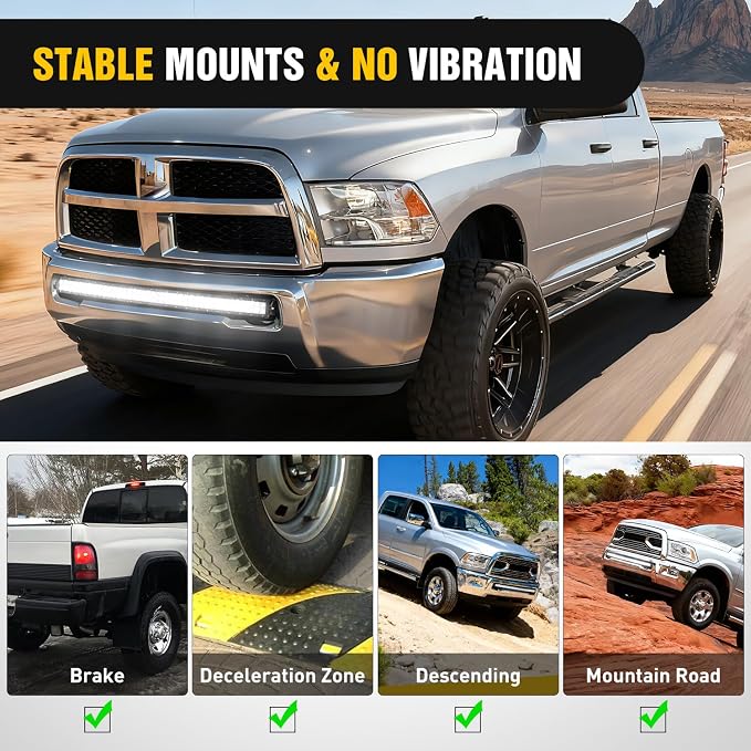 Nilight Front Lower Hidden Bumper Mounting Brackets for 40inch Single Double Row Curved LED Light Bar Compatible with 2010-2020 Dodge Ram 2500 3500