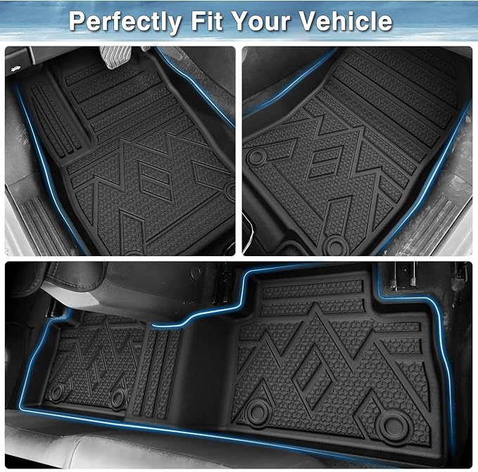 Mixsuper Floor Mats for N-issan Kicks S 2025 2026, All Weather Floor Liners for NIS-san Kicks Accessories, Durable 1st and 2nd Row Set Black