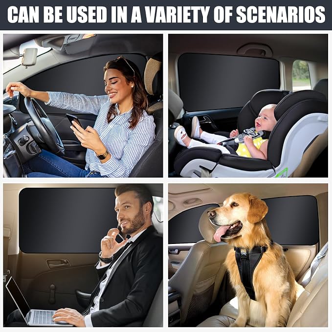 ZATOOTO ZATOOTO Side Window Sun Shade - Car Window Covers, 4 Pack | Heat Insulation, Car Curtains for Privacy, UV Block, Keeps Cooler, Metal Frame Fit, Taking a nap, Changing Clothes, Camping