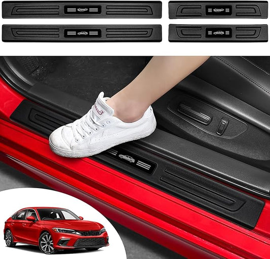 4PCS Car Door Edge Guards Door Sill Protector for Honda Civic 2022-2025 2026 Accessories ABS Plastic Material Matte Black Car Door Threshold Protection
