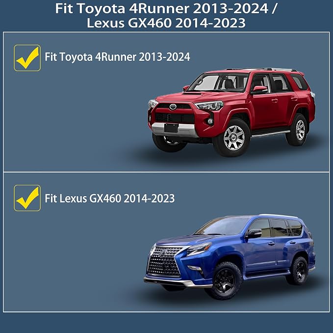KARPAL Floor Mats for Toyota 4Runner 2013-2024 (NOT fit 2025) & Lexus GX460 2014-2023 (NOT for 2025), Custom Fit All Weather TPE Floor Liners, 1st & 2nd Row Mat, 4Runner Accessories