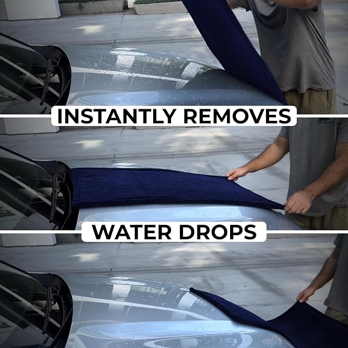 Premium XL Car Drying Towel 40"x24" - 1300 GSM Car Towel, 4-Pack (Navy) | Extra Large Professional Drying Towels Car Detailing, Double Twisted Loop Super Absorbent Microfiber Drying Towels for Cars