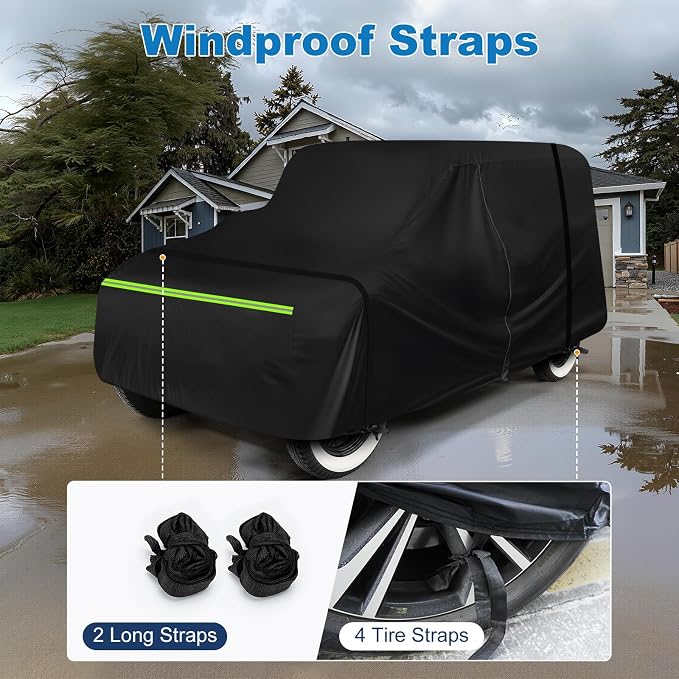 QUNSUNUS Car Cover for Ford Model A Sedan/Convertible 1928-1931 with Cotton | Waterproof Outdoor All-Weather Heavy 420D Oxford Model A Cover, with Zipper and Straps, for Dust, Sun, Wind Protection