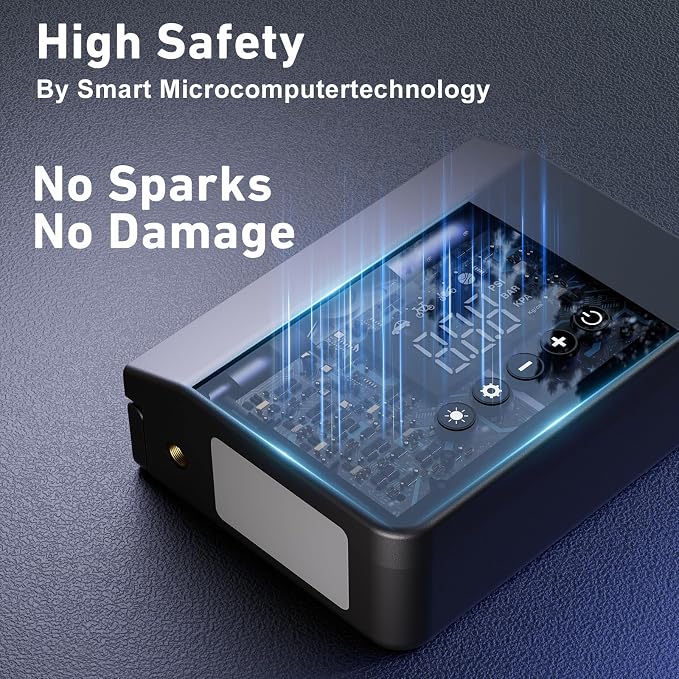 Jump Starter with Air Compressor, 4000A Car Battery Jump Starter(All Gas/8.0L Diesel) with 150PSI Tire Inflator 12V Car Battery Jump Power, Power Bank with LED Light, with Type-C Quick Charge