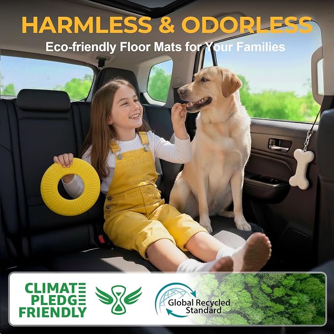 Floor Mats for Honda Accord 2013-2017, All Weather Floor Mats Trunk Cargo Liner and Door Sill Guards Accessories, Full Coverage Set (Fit Sedan Models)