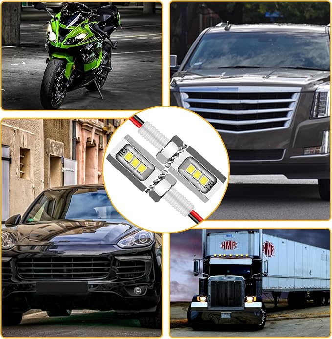 LED License Plate Light,License Tag Screw Bolt Lamp,12V White LED Bulb, Waterproof/Rainproof IP68 Aluminium Light Holder, Legal for Car Motorcycle Truck RV ATV Bike 2PCS (Silvery)