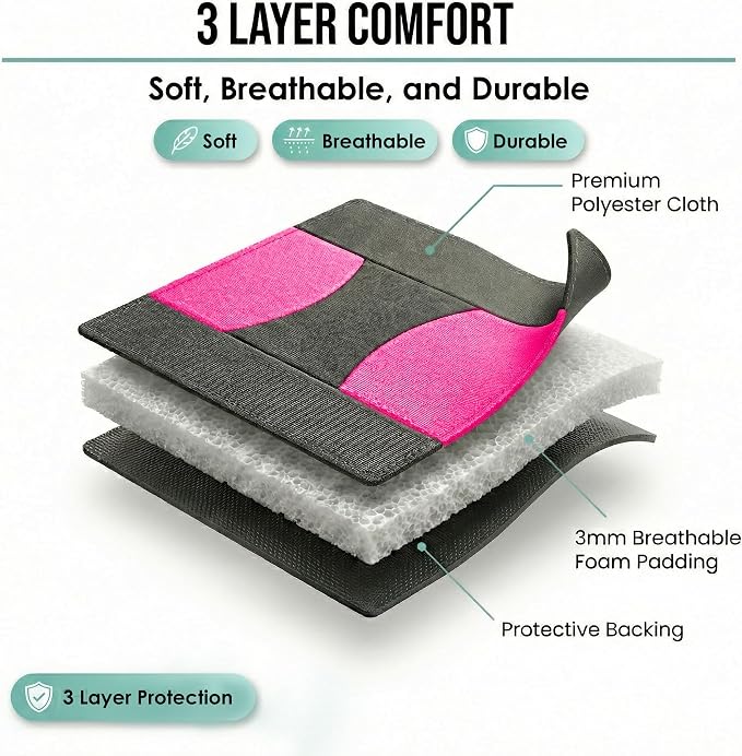 FH Group Car Seat Covers Full Set Cloth - Universal Fit Automotive Seat Covers, Low Back Front Seat Covers, Solid Back Seat Cover, Washable Car Seat Cover for SUV, Sedan and Van Pink