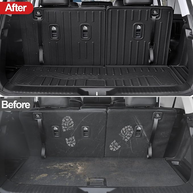 Cargo Mat for Honda Pilot 2023-2025 2026, All Weather TPE Cargo Liner with Backrest Mat Interior Protection for Honda Pilot TrailSport Touring Elite EXL Black Edition Accessories