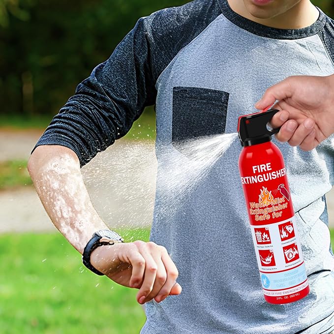 4-Pack Home Fire Extinguisher with Wall Mount, Portable A B C K Class Household Fire Extinguisher for Kitchen, House, Boat & Car, Non-Toxic, Anti-Re-Ignition & Easy Clean