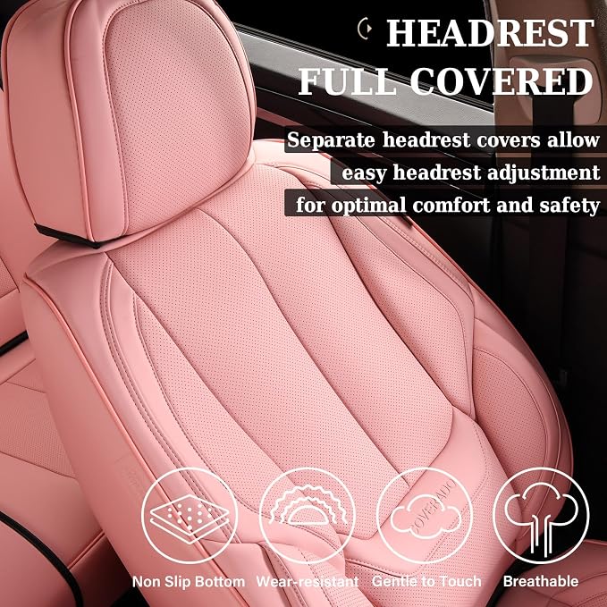 Coverado Car Seat Covers, Seat Covers for Cars, Waterproof Leather Auto Seat Protectors, Leather Car Seat Cushion, Car Interiors Accessories Universal Fit for Most Cars