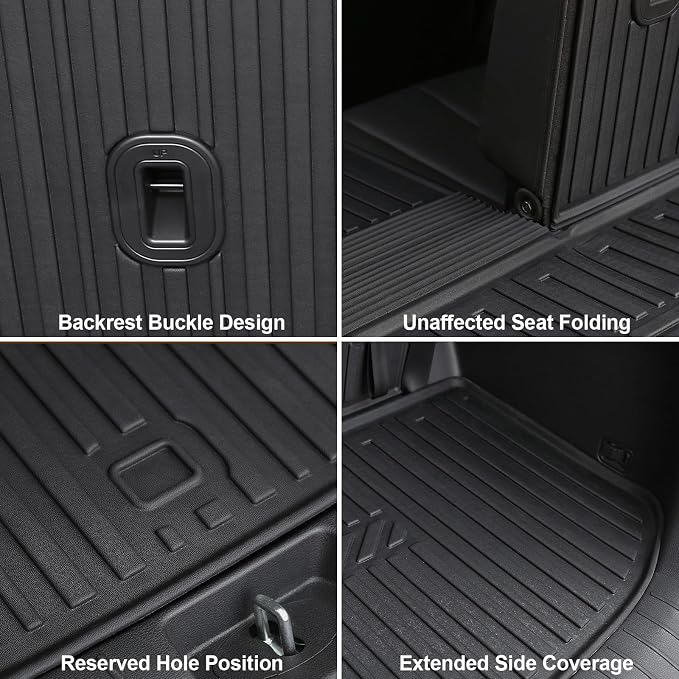 GALVAGNIATE Floor Mats for Hyundai Palisade 2020-2025, All Weather Floor Mats Trunk Cargo Liner with Backrest Protectors Accessories, Full Coverage Set (Fit 7/8 Seats)