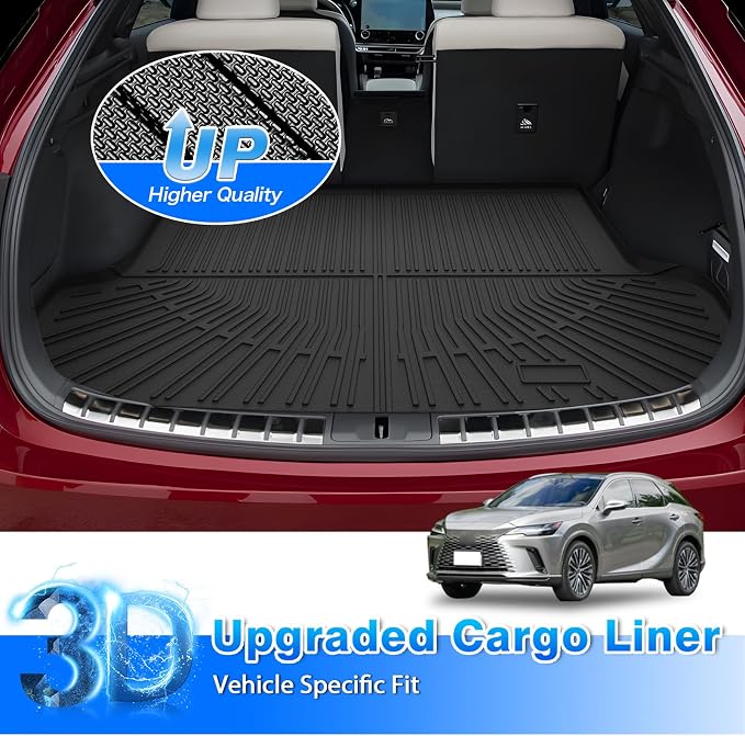 Cartist Custom Fit for Cargo Liner 2016-2022 RX350/RX450h (Not for RX350L & RX450hL) All Weather Trunk Mat Anti-Slip TPE Rear Trunk Floor Mat Waterproof