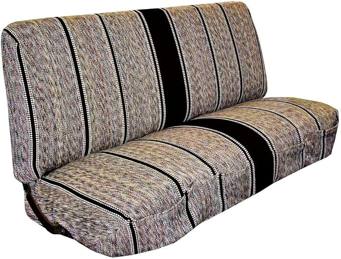 West Coast Auto Universal Baja Saddle Blanket Bench Full Size Seat Cover Fits Ford, Chevrolet, Dodge, and Full Size Pickup Trucks (Black)