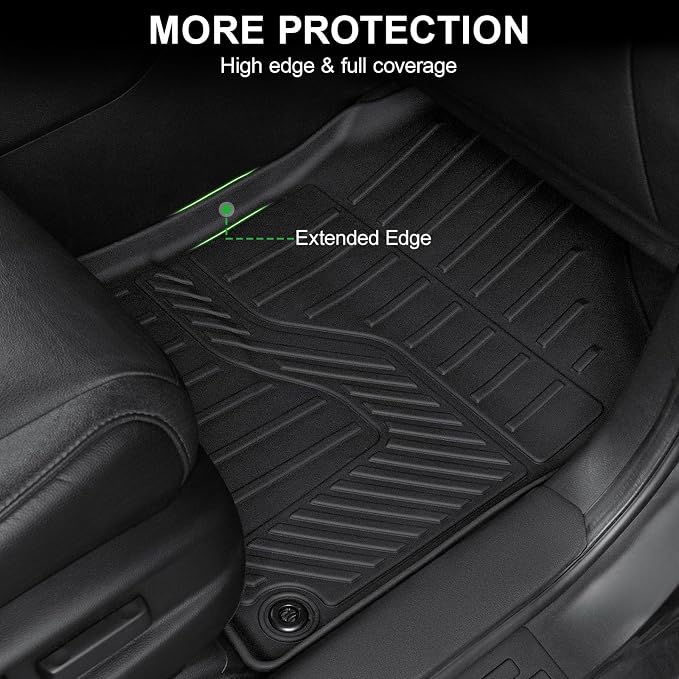 Floor Mats for Honda Pilot 2016-2022 8 Seats (No Elite Models), TPE All Weather Durable Floor Liners for Honda Pilot Accessories