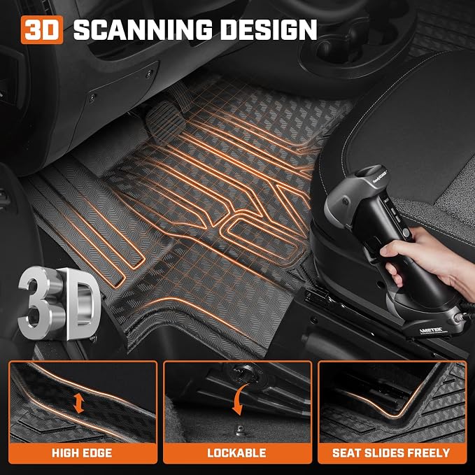Mixsuper Floor mat for Ram Promaster 1500/2500/3500 2018-2026 (Not Fit for EV & Promaster City),All Weather TPE Rubber Floor Liners Protection for Promaster Accessories,1 Row Anti-Slip Car Mats, Black