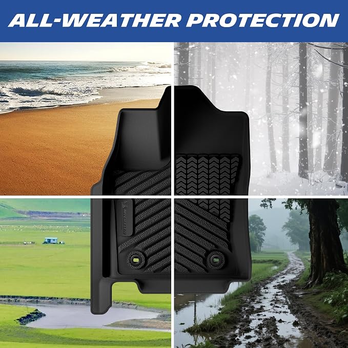 Michelin Vehicle Mats for 2022-2026 Toyota Tundra CrewMax Cab | SR/SR5/TRD/PRO/Limited/Platinum/Castone, Custom Fit, Non-Slip, All-Weather TPE Liner, Premier Series Tundra Floor Mats