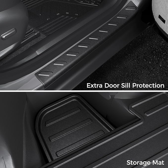 Floor Mats for Chevy Trax/Buick Envista 2024-2026, All Weather Floor Mats Trunk Cargo Liner with Backrest Protectors and Door Sill Guards Accessories, Full Coverage Set