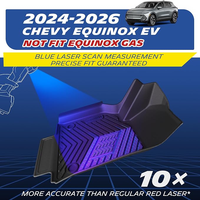 Michelin Floor Mats, All-Weather TPE Custom Fit Liner for 2024-2026 Chevy Equinox EV, Premier, Not Fit Gasoline