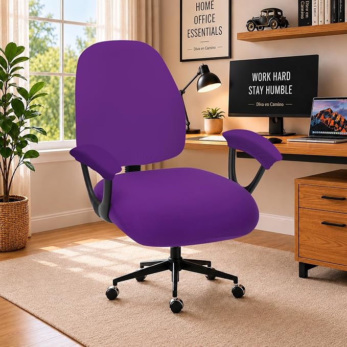DIVA EN CAMINO DEC Universal fit Stretch Computer Chair Slipcover - Washable Rotating Backrest Coverings & Cushion Protectors & Armrest Covers for Dogs, Cats, Pets