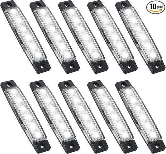 PSEQT 10 Pcs LED Rock Strip Lights Car Underglow Wheel Fender Well Lighting Kits Waterproof for Golf Cart Wrangler Offroad Truck RV UTV ATV Snowmobile (White)