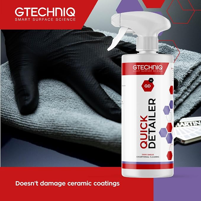 Gtechniq Quick Detailer Spray Car Polish, 169 fl oz | Removes Fingerprints and Watermarks, Enhances Protection and Shine, Easy to Apply and Long-Lasting Results