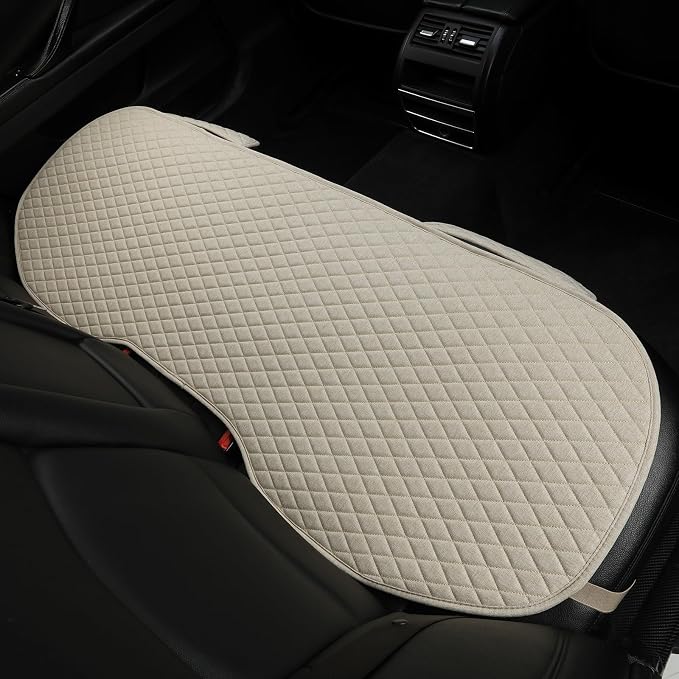 West Llama Linen Car Seat Covers,Bottom Seat Covers for Cars Include 1 Rear Bench Cover Universal Fits 90% Vehicles,SUVs,Cars,Sedans,Beige