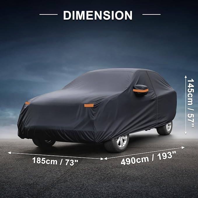 X AUTOHAUX Car Cover for Subaru Outback 210D-PU Outdoor Full Car Cover All Weather with Door Zipper for Waterproof Windproof Sun Rain Snow Protection