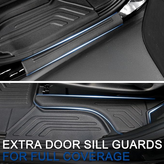 Floor Mats Set for 2021-2025 2026 Chevrolet Chevy Tahoe/GMC Yukon/Cadillac Escalade 7 Seat Bucket Seat Accessories, All Weather TPE Cargo Mat Liner Backrest Mat Door Sill Protectors