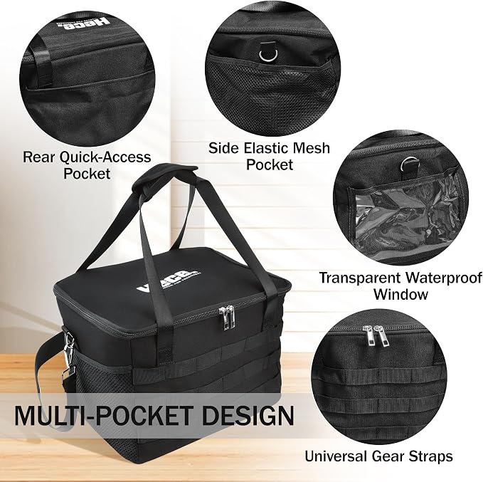 Tactical Reusable 6 Cups Drink Carrier,Insulated Caddy Foldable Cup Holder | MOLLE System,Clear order window. 6 adjustable dividers.Tip-Resistant No-Spill,For Car, Camping, Travel,Delivery