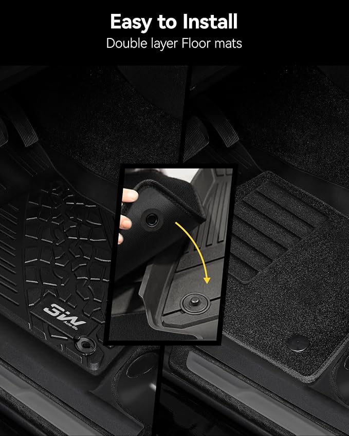 3W Floor Mats & Cargo Liner Fit 2022-2025 2026 Jeep Grand Cherokee(Non L or WK) Carpets for 1st Rows Black Mats Custom Fit for Grand Cherokee, 6PCS