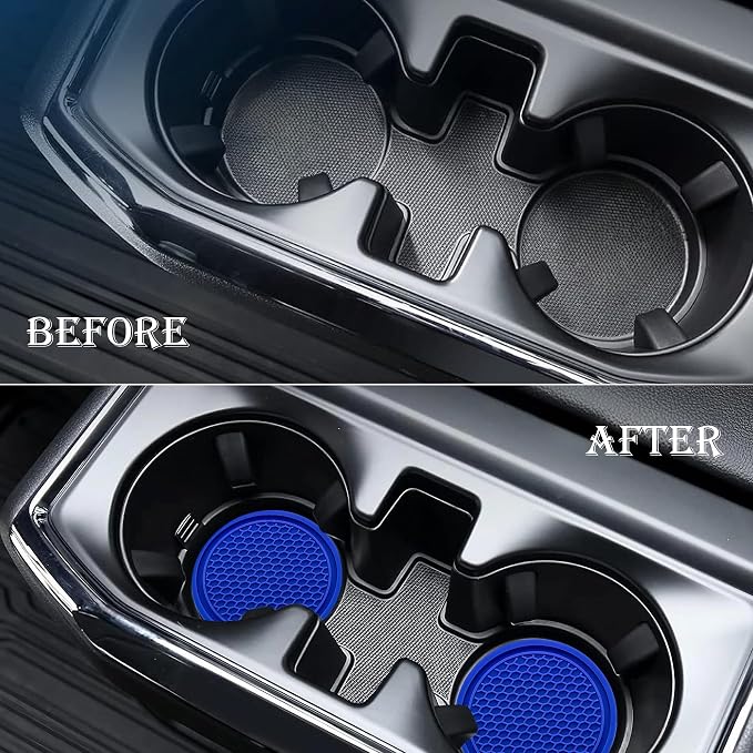 2PCS Car Cup Holder Coaster, Universal Auto Non-Slip Cup Holder Coaster, 2.75In Universal Non-Slip Recessed Car Interior Accessories (Deep Blue)