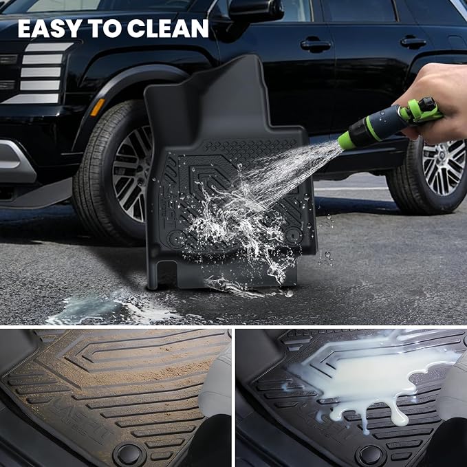 LASFIT Floor Mats & Backrest Mats & Cargo Mat for Hyundai Palisade 7/8 Seats 2026 (Only Fit Gas, Not Fit Hybrid), All Weather TPE Custom Fit Car Mats Floor Liners, Full Set Mats Accessories, Black
