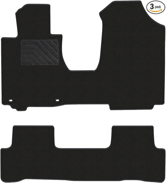 Carpet Floor Mats Fit for Honda CRV 2007 2008 2009 2010 2011 | Custom Fit All Weather Anti-Slip Waterproof Floor Liners for CR-V, Black - 3pcs