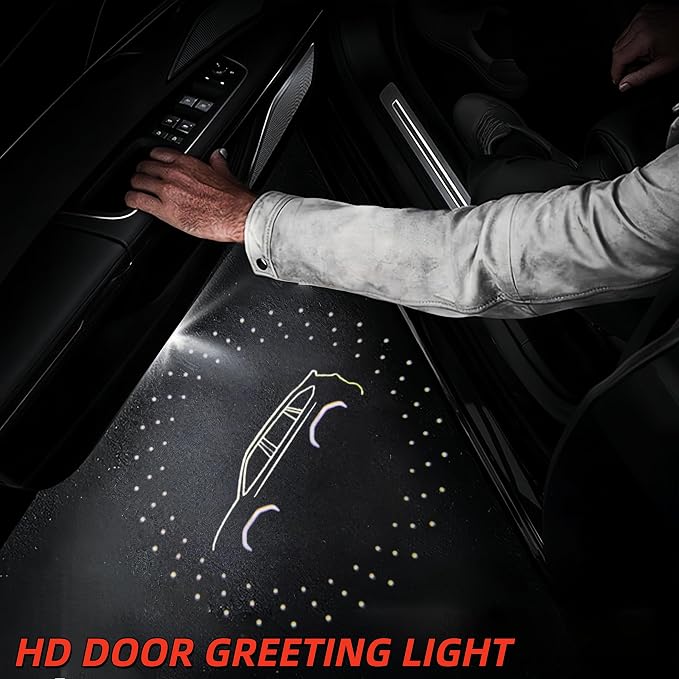 2Pack Never Fade LED Laser Ghost Shadow Light Side Door Courtesy Light Car Door Welcome Projector Light Compatible with Toyota 4Runner Rav4 Highlander Camry Sienna Sequoia Lexus Accessories (WhiteCar)