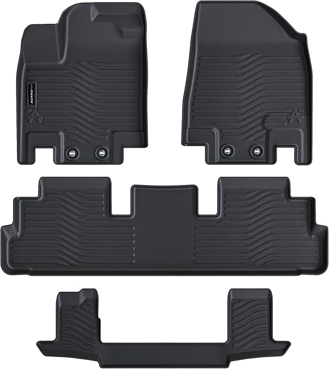 All Weather Floor Mats Fit for Pathfinder 7 Seat 2026 2025-2022 TPE Rubber Liners Set Pathfinder Accessories All Season Guard Odorless Anti-Slip Floor Mats 3 Row