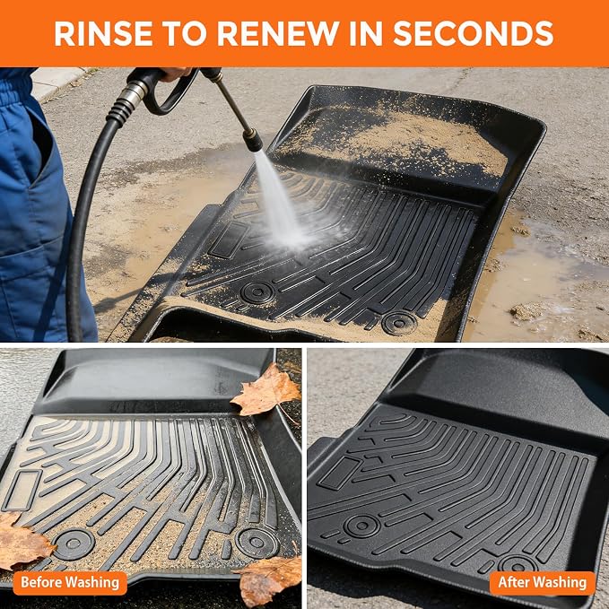 Floor Mats for Ford F-150 F150 SuperCrew/Crew Cab 2010-2014 | (Not for SuperCab or Regular Cab), Heavy Duty TPE All Weather Protection Waterproof Non-Slip (Two-Row Floor Mats)