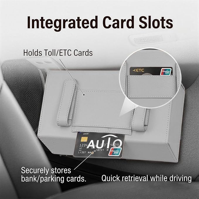 Car Visor Tissue Holder - Universal Hanging Auto Napkin Dispenser with Metal Clip, Multi-Position Tissue Box for Door or Seat Back,Premium Car Interior Accessories for Safe Driving(Grey)