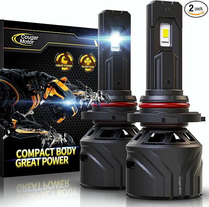 Cougar Motor 9005 Bulbs, HB3 Fog Lights 6500K White Non-Polarity 9005 Fog Bulb or Off-Road Use Plug and Play - Pack of 2