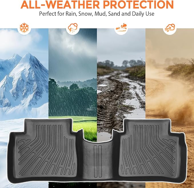 Floor Mats for Nissan Maxima 2016-2023 | Heavy Duty TPE All Weather Protection, Waterproof Non-Slip Black Car Liners (Two-Row Floor Mats & Cargo Liner)