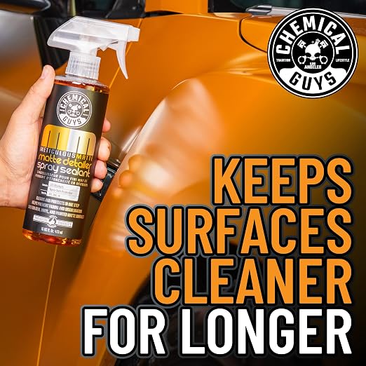 Chemical Guys, Meticulous Matte & Satin Finish Detailer & Sealant, 16 oz | Quick detailer for satin and matte finishes and vinyl wraps, cleans streak-free without adding unwanted gloss