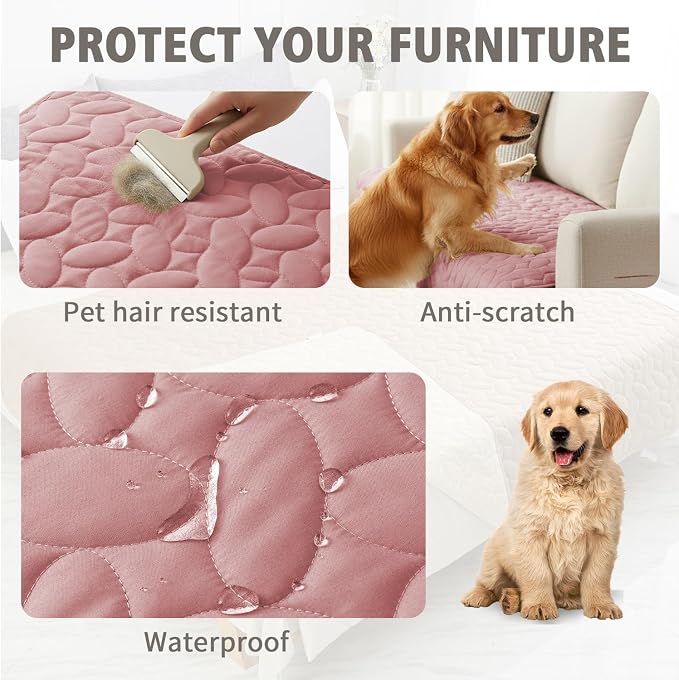 Ameritex Pet Bed Cover Dog Bed Blanket for Sofa and Furniture Waterproof New Pattern Design (30x70 Inch, Pink)