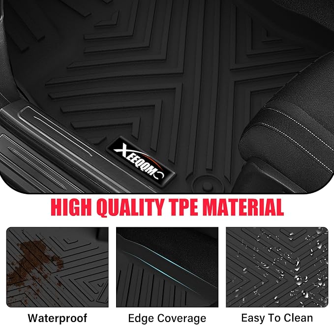 Floor mats for 2020-2025 2026 Ford Explorer 6 Seats Trunk Mat with Backrest Mat All Weather TPE Rubber Cargo Liner for 2020 2021 2022 2023 2024 2025 2026 Ford Explorer Accessories
