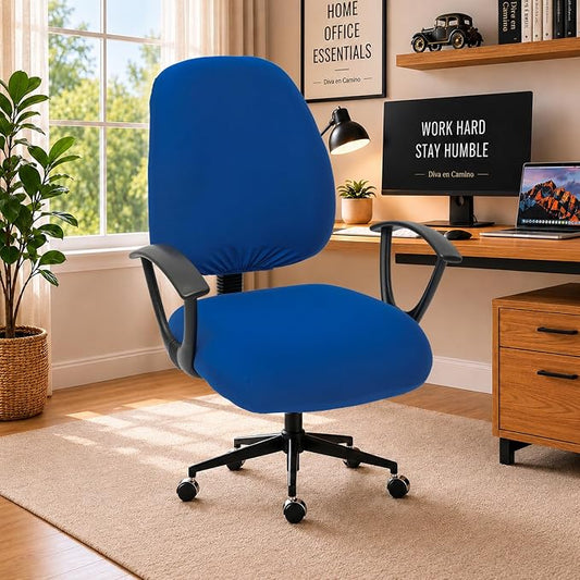 DIVA EN CAMINO DEC Super Stretchable Desk Office Chair Seat Covers - Universal Spandex Computer Chair Slipcover - 180GSM Washable Rotating Backrest Coverings & Cushion Protectors for Dogs, Cats, Pets