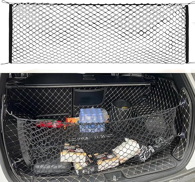 Car Rear Cargo Net, Adjustable Elastic Storage Organizer Net, Trunk Cargo Storage Net Compatible with 2018 2019 2020 2021 2022 2023 2024 2025 2026 Chevy Traverse