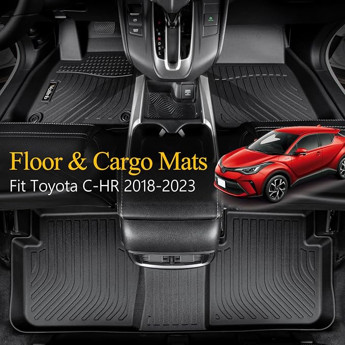 Wailtnb-Floor Mats & Cargo Liner Fit for Toyota CHR 2018-2023 All Weather Liners Custom Fit Toyota C-HR 2018-2023 Durable Accessories